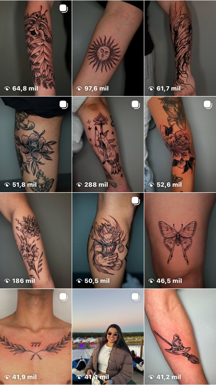 Feed de Gio Souza depois do sistema — posts com 100 a 279 mil visualizações