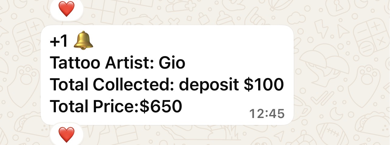 Venda fechada — Gio — ticket $650