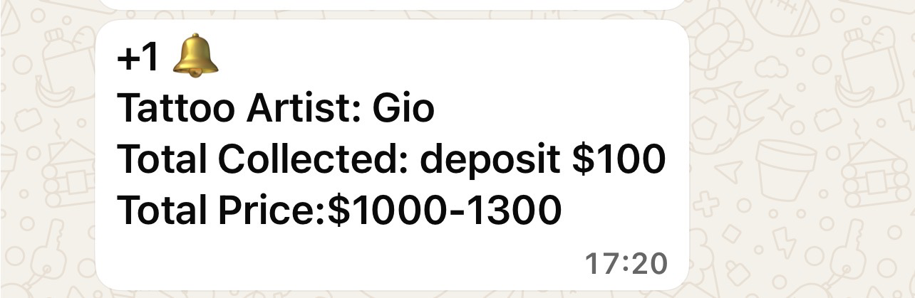 Venda fechada — Gio — ticket $1.000–1.300