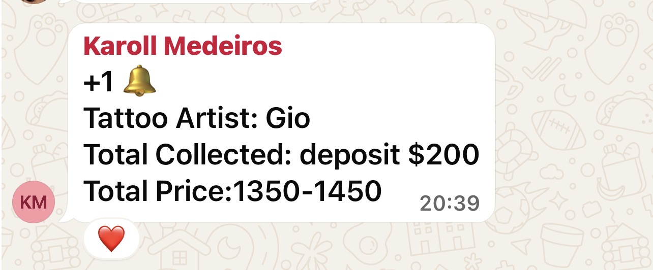 Venda fechada — Gio — ticket $1.350–1.450
